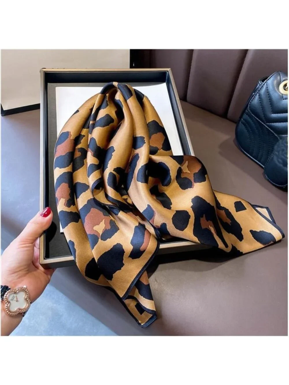 100% Mulberry Silk Square Hair Scarf for Women | 26x26